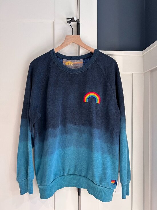 Aviator Nation Tops - Aviator Nation Ombré Crewneck Sweatshirt with Rainbow patch